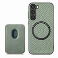 thumbnail image 1 of Dteck for Samsung Galaxy A56 5G Wallet Case with Detachable Card Holder Magnetic Slim Fiber Pattern Protection Fashion Protective Cover for Women Man, Green, 1 of 4