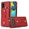 thumbnail image 1 of Dteck for Samsung Galaxy A71 5G Case, PU Leather Adjustable Loop Strap Case with Hidden Cart Slot Shockproof Protective Case for Samsung A71 5G 6.7" 2020 Ladies Women Men, Red, 1 of 15