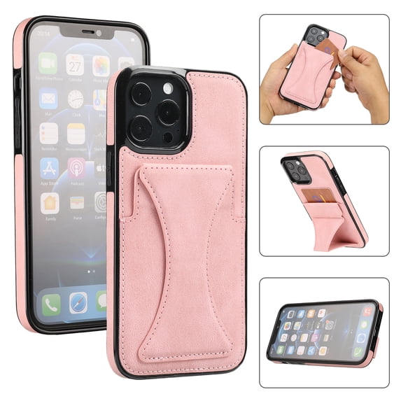 Dteck for Samsung Galaxy A72 4G Wallet Case with Card Holder, Shockproof Slim Premium PU Leather Protective Cover Flip Back Wallet Purse Case with Card Slots & Stand, rosegold