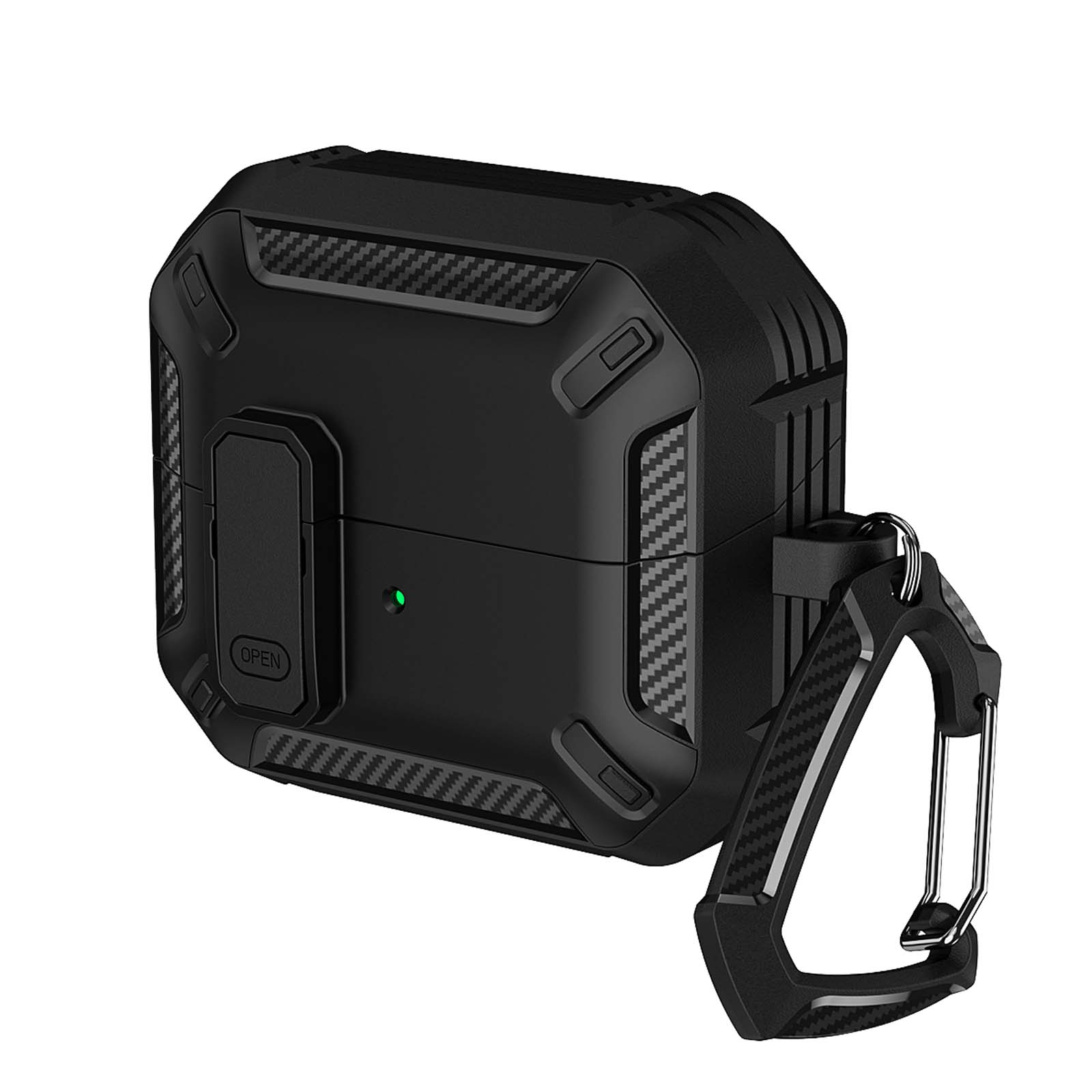 Dteck for Samsung Galaxy Buds 3 Case / Buds 3 Pro Case with Secure Lock, Military Hard Shell Protective Cover with Keychain for Galaxy Buds 3 / 3 Pro,Black