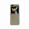 thumbnail image 1 of Dteck for Samsung Galaxy Flip 3 Glitter Sparkly Case, Shockproof Bling Shiny Diamond Rhinestone Case with Flexible Plating TPU Bumper Slim Anti-Slip Protective Cover for Women Girls, gold, 1 of 1