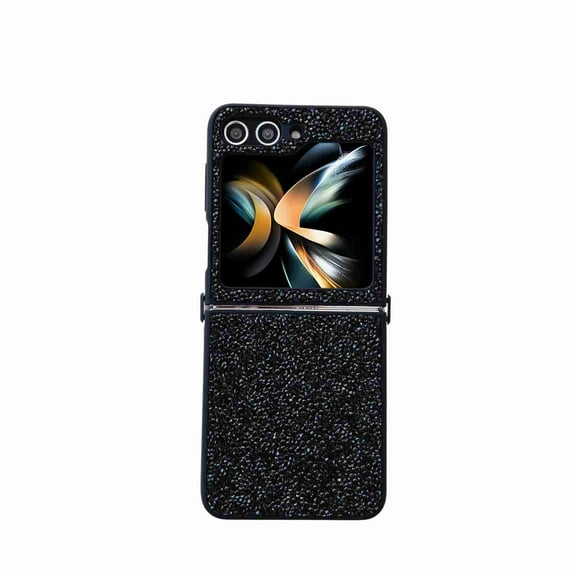Dteck for Samsung Galaxy Flip 3 Glitter Sparkly Case, Shockproof Bling Shiny Diamond Rhinestone Case with Flexible Plating TPU Bumper Slim Anti-Slip Protective Cover for Women Girls, black