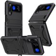 thumbnail image 1 of Dteck Samsung Galaxy Flip4 Case, Galaxy Z Flip3 5G Case with Stand, Metal Bumper Silicone Case Hybrid Military Shockproof Heavy Duty Rugged case for Samsung Z Flip3/Flip4, Black, 1 of 8