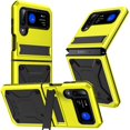 thumbnail image 1 of Dteck Samsung Galaxy Flip4 Case, Galaxy Z Flip3 5G Case with Stand, Metal Bumper Silicone Case Hybrid Military Shockproof Heavy Duty Rugged case for Samsung Z Flip3/Flip4, Yellow, 1 of 8