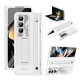 thumbnail image 1 of Dteck for Samsung Galaxy Fold 4 Case with S Pen & Pen Holder, Tempered Glass Screen Protector Hinge Protection PC Case Shockproof Stand Luxury Cover for Galaxy Z Fold 4,White, 1 of 8