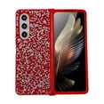 thumbnail image 1 of Dteck for Samsung Galaxy Fold 5 5G Glitter Sparkly Case, Shockproof Bling Shiny Diamond Rhinestone Case with Flexible Plating TPU Bumper Slim Anti-Slip Protective Cover for Women Girls, red, 1 of 5