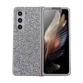 thumbnail image 1 of Dteck for Samsung Galaxy Fold 5 5G Glitter Sparkly Case, Shockproof Bling Shiny Diamond Rhinestone Case with Flexible Plating TPU Bumper Slim Anti-Slip Protective Cover for Women Girls, silver, 1 of 5