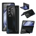 thumbnail image 1 of Dteck for Samsung Galaxy Fold 5 Case with S Pen & Pen Holder, Tempered Glass Screen Protector Hinge Protection PC Case Shockproof Stand Luxury Cover for Galaxy Z Fold 5,Black, 1 of 8