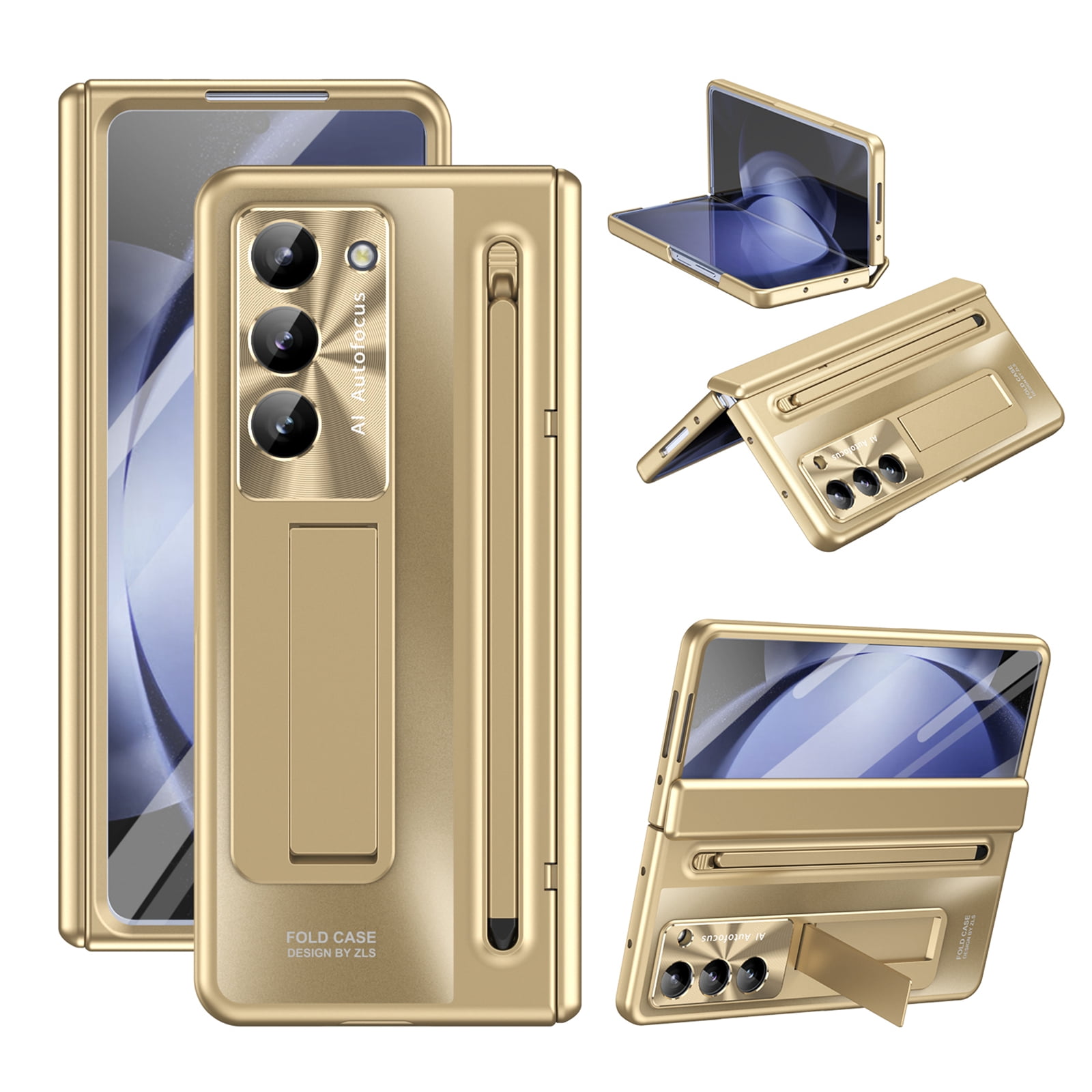 Dteck for Samsung Galaxy Fold 5 Case with S Pen & Pen Holder, Tempered ...