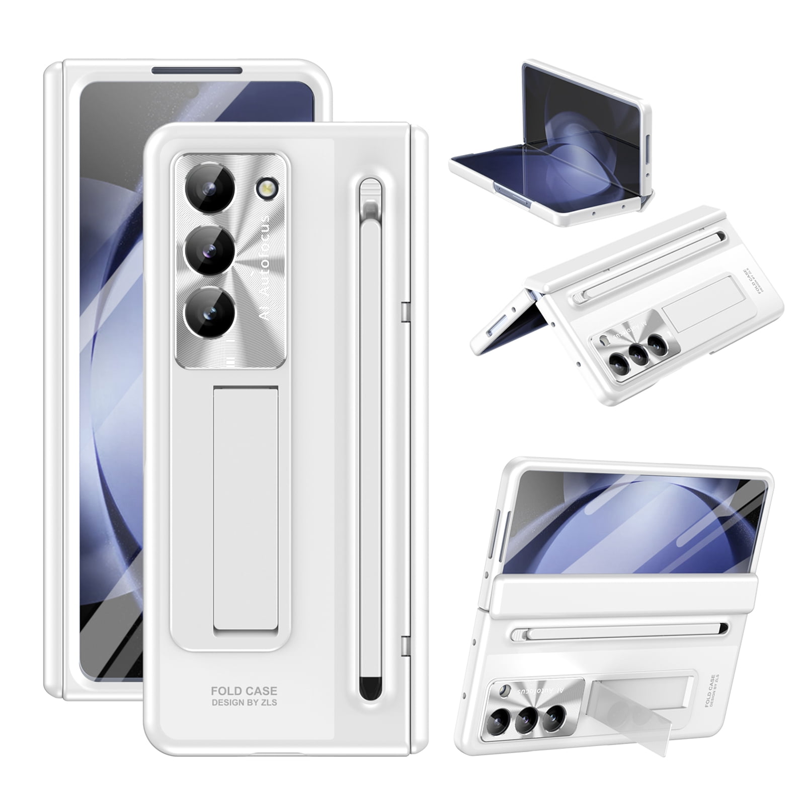 Dteck for Samsung Galaxy Fold 5 Case with S Pen & Pen Holder, Tempered ...