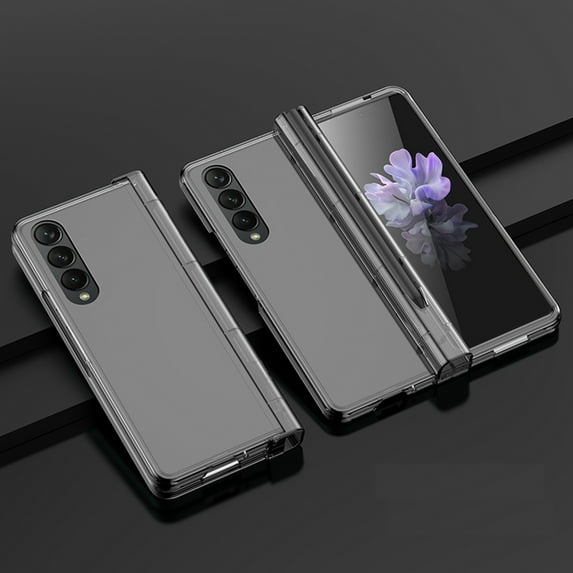 Dteck Samsung Galaxy Fold4 Case with Hinge Protection S Pen Slot, Full Protective Cover with Front Screen Protector for Samsung Galaxy Z Fold4 5G,Clear