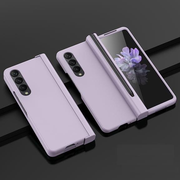 Dteck Samsung Galaxy Fold4 Case with Hinge Protection S Pen Slot, Full Protective Cover with Front Screen Protector for Samsung Galaxy Z Fold4 5G,Purple