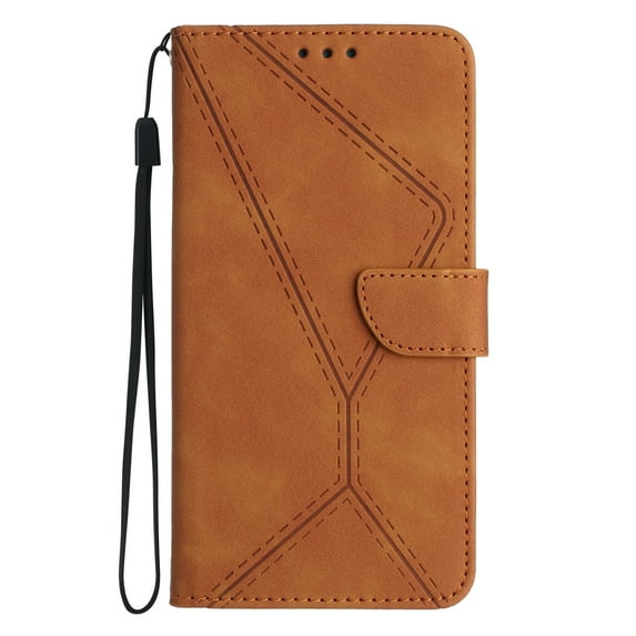 Dteck for Samsung Galaxy Note 10 Plus Magnetic Wallet Case, Shockproof Card Holder Kickstand Flip Embossed Spliced Lanyard Protective Soft PU Leather Cover, brown