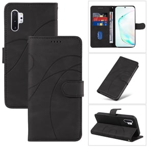 Dteck for Samsung Galaxy Note 10 Wallet Case, Premium PU Leather Flip Folio Card Holders Kickstand Book Folding Case with Detachable Wrist Strap Shockproof Protective Cover, black