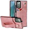 thumbnail image 1 of Dteck for Samsung Galaxy Note 20 Slim Case, Shockproof Premium PU Leather Soft TPU Business Cover with Wrist Strap Kickstand Flip Stand Protection Case, rosegold, 1 of 7