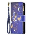 thumbnail image 1 of Dteck for Samsung Galaxy Note 20 Ultra Case Wallet with Card Slots, Cute Pattern PU Leather Zipper Flip Folio with Wrist Strap Kickstand Protective for Note 20 Ultra 5G Wallet Case,Purple Butterfly, 1 of 5