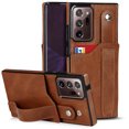 thumbnail image 1 of Dteck for Samsung Galaxy Note 20 Ultra Slim Case, Shockproof Premium PU Leather Soft TPU Business Cover with Wrist Strap Kickstand Flip Stand Protection Case, brown, 1 of 7