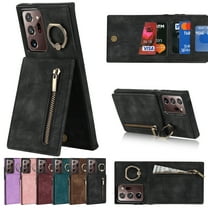 Dteck for Samsung Galaxy Note20 Ultra Case with Card Holder, RFID Blocking PU Leather Galaxy Note20 Ultra Wallet Case with Ring Kickstand, Magnetic Back Flip Case Note20 Ultra 5G Slim Cover,Black