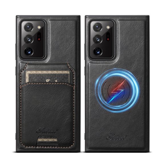Dteck for Samsung Galaxy Note20 Ultra Case, Compatible with MagSafe, Galaxy Note 20 Ultra Magnetic Phone Case with Detachable Card Wallet for Women Men,Black