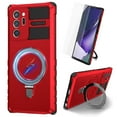 thumbnail image 1 of Dteck for Samsung Galaxy Note20 Ultra Case with Magnetic Invisible Stand, Compatible with MagSafe,Glass Screen Protector + Camera Protector Shockproof Rugged Case Cover for Galaxy Note20 Ultra,Red, 1 of 8