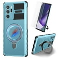 thumbnail image 1 of Dteck for Samsung Galaxy Note20 Ultra Case with Magnetic Invisible Stand, Compatible with MagSafe,Glass Screen Protector + Camera Protector Shockproof Rugged Case Cover for Galaxy Note20 Ultra,Blue, 1 of 8