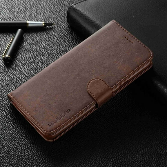 Dteck Samsung Galaxy S10 5G Case Luxury [PU Leather] Wallet Case, Handmade Protective Flip Folio Case with [Kickstand Function] and [Card Slots] for Galaxy S10 5G Brown