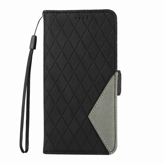 Dteck for Samsung Galaxy S20 Case with Wrist Strap, Shockproof Splicing Luxury PU Leather Flip Wallet Magnetic Kickstand Money Pouch Folio TPU Bumper Protective Cover, black