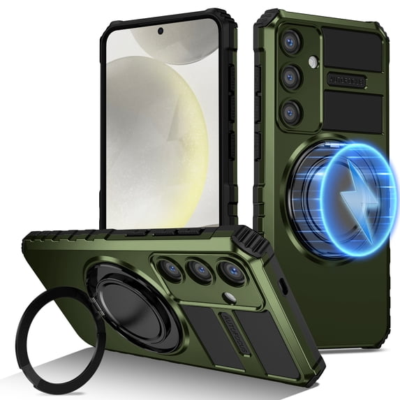 Dteck for Samsung Galaxy S20 FE Case with Rotating Ring Stand, Compatible with MagSafe, Heavy Duty Magnetic Phone Case for Samsung Galaxy S20 FE 5G,Green