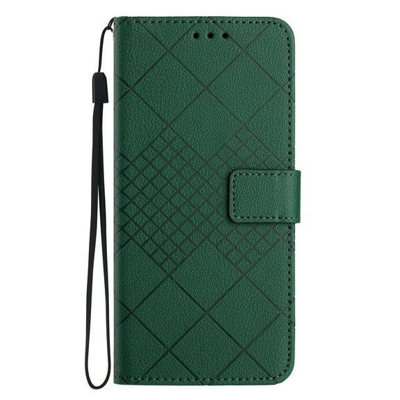 Dteck for Samsung Galaxy S20 FE Magnetic Case, Premium PU Leather Folio Flip Wallet Case with Card Holder Cash Slot Lanyard Strap Kickstand Function Embossed Pattern Slim Shockproof Cover, green