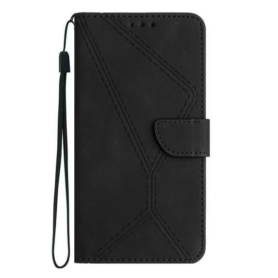 Dteck for Samsung Galaxy S20 FE Magnetic Wallet Case, Shockproof Card Holder Kickstand Flip Embossed Spliced Lanyard Protective Soft PU Leather Cover, black