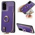thumbnail image 1 of Dteck for Samsung Galaxy S20 FE Wallet Card Case, Shockproof with Card Holders Flip Premium PU Leather Card Slots with 360°Rotation Ring Stand Protective Phone Cover, purple, 1 of 8