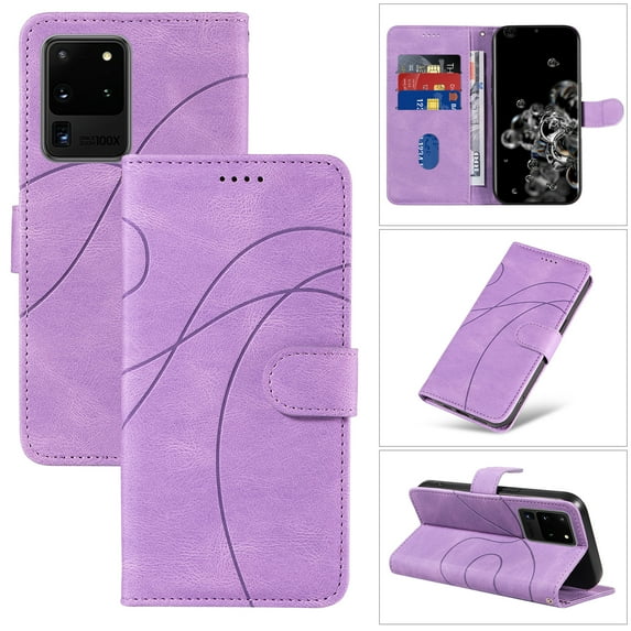 Dteck for Samsung Galaxy S20 Plus Wallet Case, Premium PU Leather Flip Folio Card Holders Kickstand Book Folding Case with Detachable Wrist Strap Shockproof Protective Cover, purple