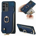 thumbnail image 1 of Dteck for Samsung Galaxy S20 Ultra Wallet Card Case, Shockproof with Card Holders Flip Premium PU Leather Card Slots with 360°Rotation Ring Stand Protective Phone Cover, blue, 1 of 8