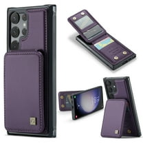 Dteck for Samsung Galaxy S21 Case with Card Holder, Samsung S21 Wallet Case for Women Men with RFID Blocking, Durable Leather Kickstand Shockproof Case for Galaxy S21 5G,Purple