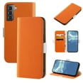 thumbnail image 1 of Dteck for Samsung Galaxy S21 Case, PU Leather Flip Wallet Case with Cart Slot and Kickstand Shockproof Protective Case for Samsung Galaxy S21 6.2 inch 2021 Ladies Girls Women Men, Orange, 1 of 9