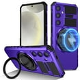 thumbnail image 1 of Dteck for Samsung Galaxy S21 FE Case with Rotating Ring Stand, Compatible with MagSafe, Heavy Duty Magnetic Phone Case for Samsung Galaxy S21 FE 5G 6.4",Purple, 1 of 9