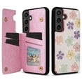 thumbnail image 1 of Dteck for Samsung Galaxy S21 FE Case Wallet with Card Holder,Floral Flower Pattern Flip RFID Blocking PU Leather Kickstand Case for Women Girls, Double Magnetic Clasp Shockproof Cover,Colorful Flowers, 1 of 6