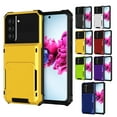 thumbnail image 1 of Dteck Samsung Galaxy S21 FE Rugged Case, Wallet Hidden ID Slot Credit Card Holder Heavy Duty Dual Layer Protective Shell Solid Case for Samsung Galaxy S21 FE - Yellow, 1 of 6