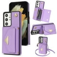 thumbnail image 1 of Dteck for Samsung Galaxy S21 FE Wallet Case with Crossbody Lanyard, PU Leather Card Holder Purse Shockproof Phone Cover for Samsung Galaxy S21 FE,Purple, 1 of 5
