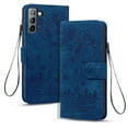 thumbnail image 1 of Dteck for Samsung Galaxy S21 Plus Case, PU Leather Embossed Comic Flip Wallet Case with Cart Slot Hand Strap and Kickstand Shockproof Protective Case for  S21 Plus 6.7"  2021 Women Men, Blue, 1 of 10