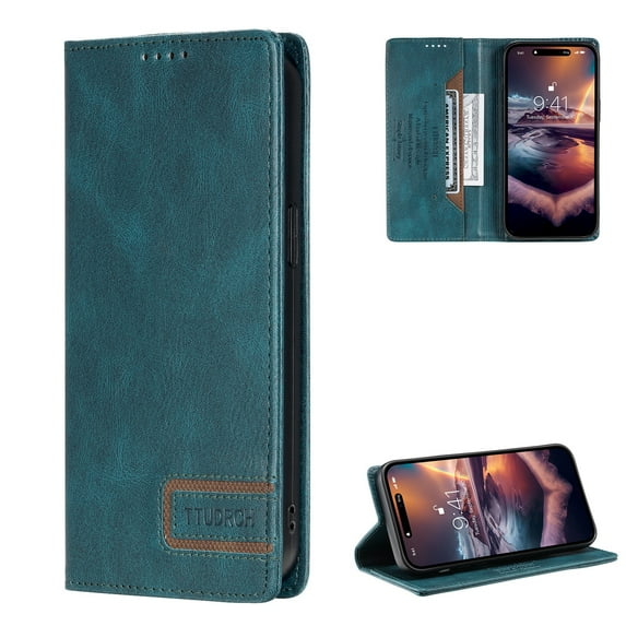 Dteck for Samsung Galaxy S21 Plus Case Wallet with RFID Blocking Credit Card Holder, Premium PU Leather Magnetic Flip Folio Shockproof Protective Cover for Women Men,Green