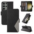 thumbnail image 1 of Dteck for Samsung Galaxy S21 Plus Case with Wrist Strap, Shockproof Splicing Luxury PU Leather Flip Wallet Magnetic Kickstand Money Pouch Folio TPU Bumper Protective Cover, black, 1 of 8