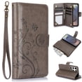 thumbnail image 1 of Dteck for Samsung Galaxy S21+/S21 Plus Wallet Case, Embossed Butterfly PU Leather Phone Case Women Men Flip Cover Wrist Strap Zipper Credit Card Holder Slots,Gray, 1 of 6
