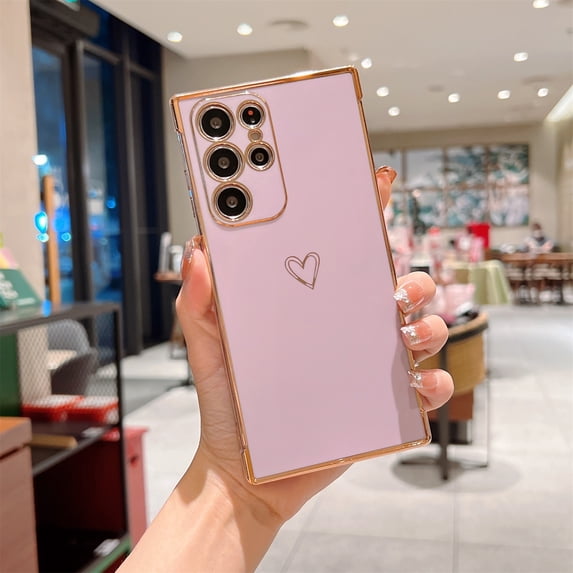 Dteck for Samsung Galaxy S21 Ultra 6.8" 2021 Electroplated Case, Premium Flexible Silm TPU Anti-Drop Heavy Duty Full Body Protective Case for Samsung S21 Ultra Ladies Girls Women, Purple