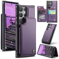 thumbnail image 1 of Dteck for Samsung Galaxy S21 Ultra Case with Card Holder, Magnetic Durable Leather Wallet Case for Women Men with RFID Blocking Kickstand Shockproof Cover for Galaxy S21 Ultra,Purple, 1 of 10