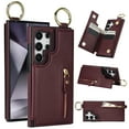 thumbnail image 1 of Dteck for Samsung Galaxy S21 Ultra Case Wallet with Card Holder, PU Leather Zipper Pocket Card Slots Front Cover Flip Kickstand Shockproof Phone Case for Galaxy S21 Ultra 5G,Dark Red, 1 of 6