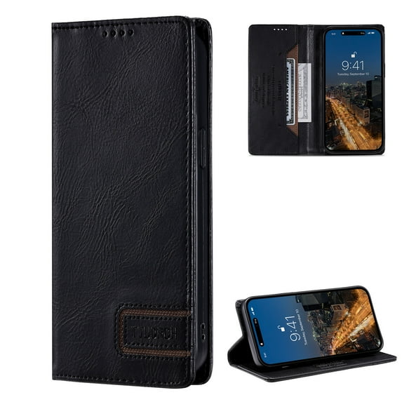 Dteck for Samsung Galaxy S21 Ultra Case Wallet with RFID Blocking Credit Card Holder, Premium PU Leather Magnetic Flip Folio Shockproof Protective Cover for Women Men,Black