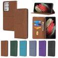 thumbnail image 1 of Dteck for Samsung Galaxy S21 Ultra Flip Wallet Case, PU Leather Case with Card Slot Kickstand and Wrist Strap Shockproof Protective Case for S21 Ultra 6.8" 2021 Women Men, Brown, 1 of 11