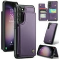 thumbnail image 1 of Dteck for Samsung Galaxy S22 Plus Case with Card Holder, Magnetic Durable Leather Wallet Case for Women Men with RFID Blocking Kickstand Shockproof Cover for Galaxy S22+,Purple, 1 of 10