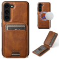 thumbnail image 1 of Dteck for Samsung Galaxy S22 Plus Case Magnetic with Detachable Card Wallet, 2 in 1 Removable Back Cover Compatible with MagSafe, Card Holder Flip Stand Pocket Slim Case 6.6",Brown, 1 of 6